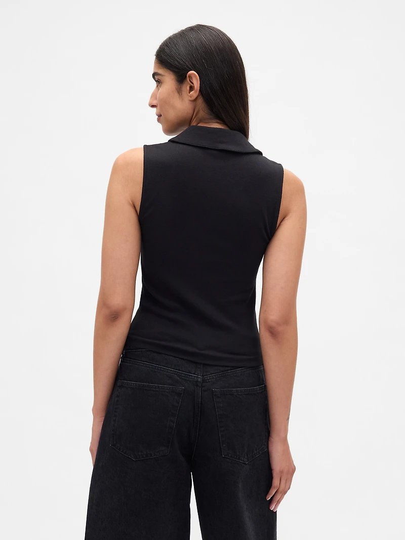 Modern Polo Crop Tank Top
