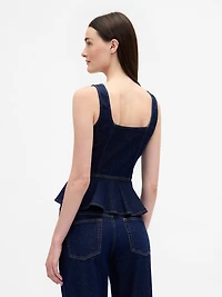Denim Peplum Tank Top
