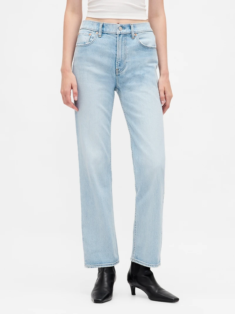 High Rise '90s Slim Straight Crop Jeans