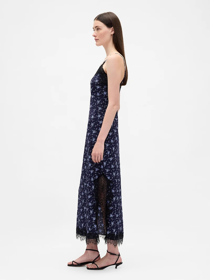 Lace-Trim Maxi Slip Dress