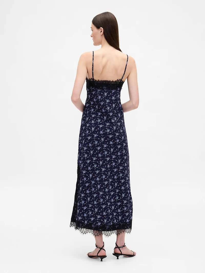 Lace-Trim Maxi Slip Dress
