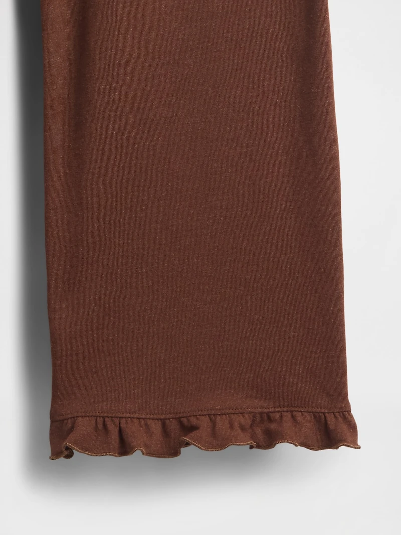 Linen-Blend Ruffle PJ Pants