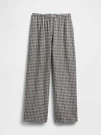 Linen-Blend Easy Wide-Hem Pants
