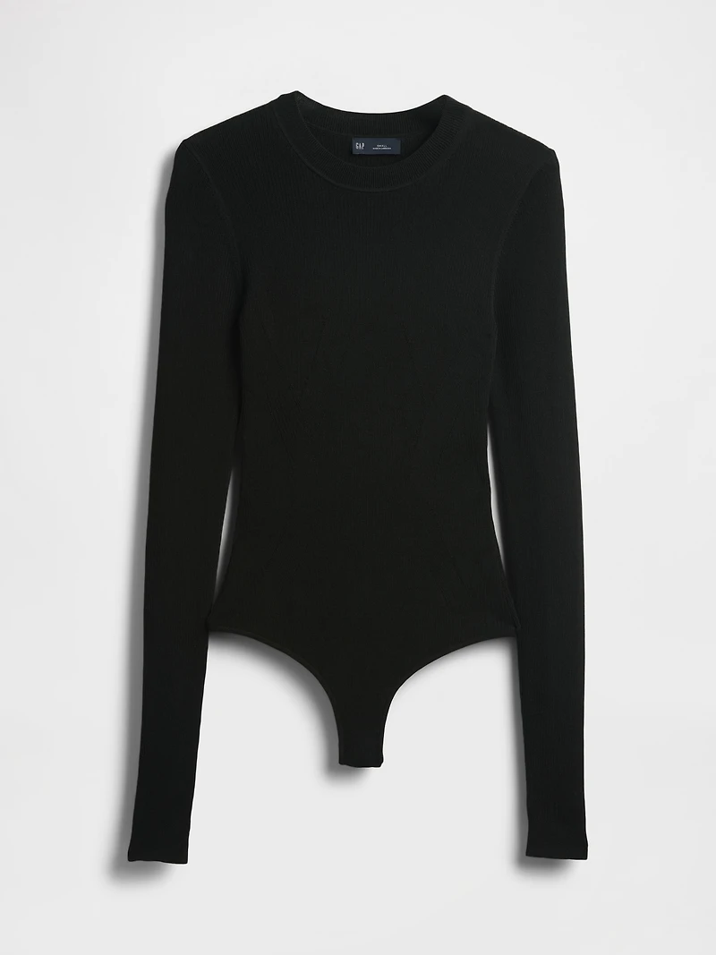 Sheer Rib Sweater Bodysuit