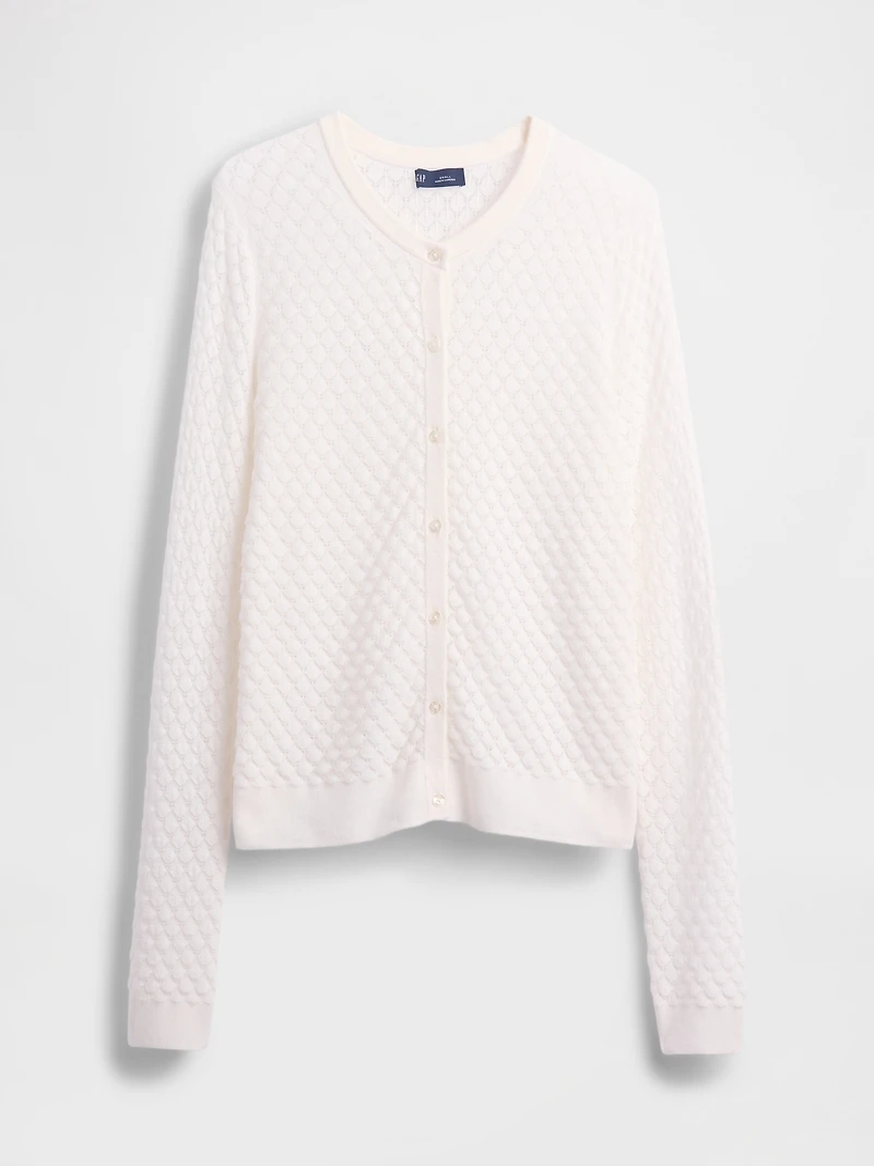 CashSoft Stretch Pointelle Cardigan