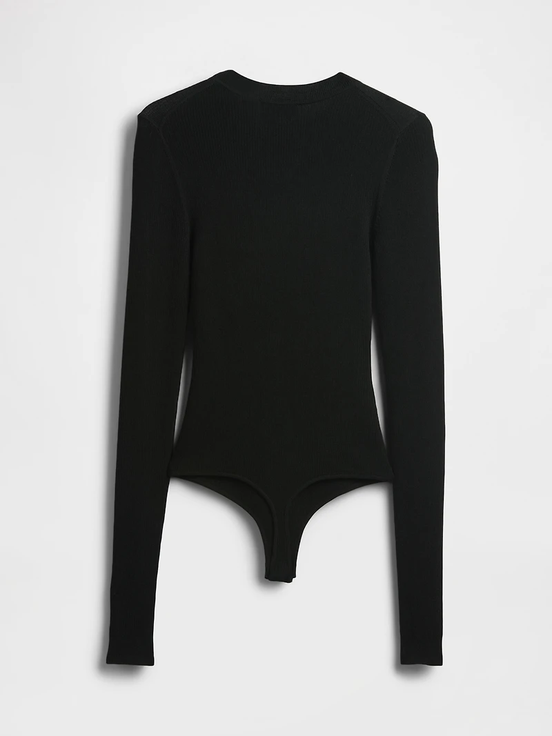 Sheer Rib Sweater Bodysuit