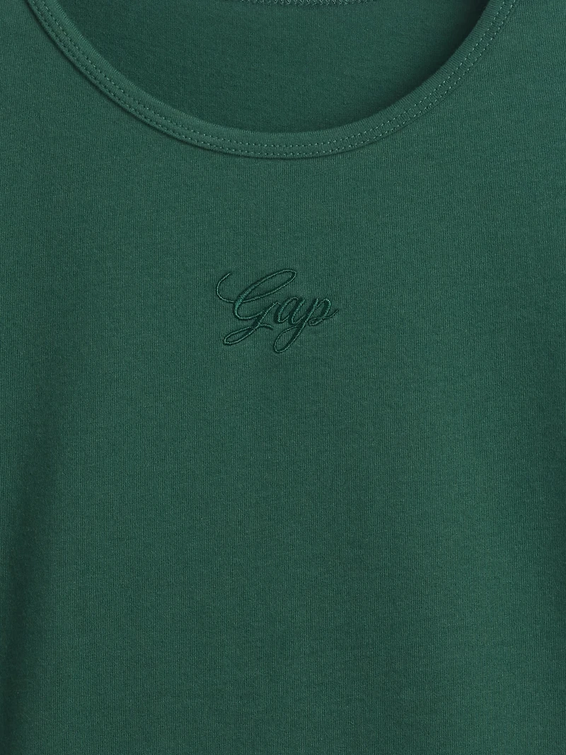 Cotton Jersey Crop Logo T-Shirt