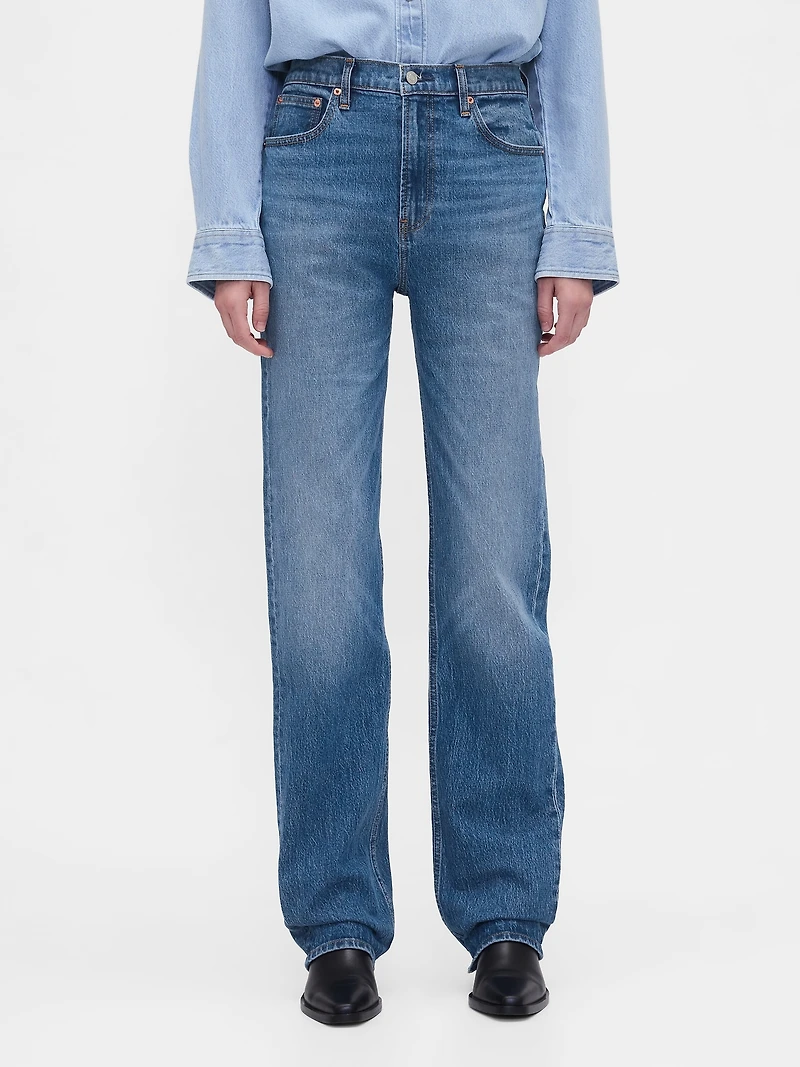 High Rise Relaxed Straight Jeans