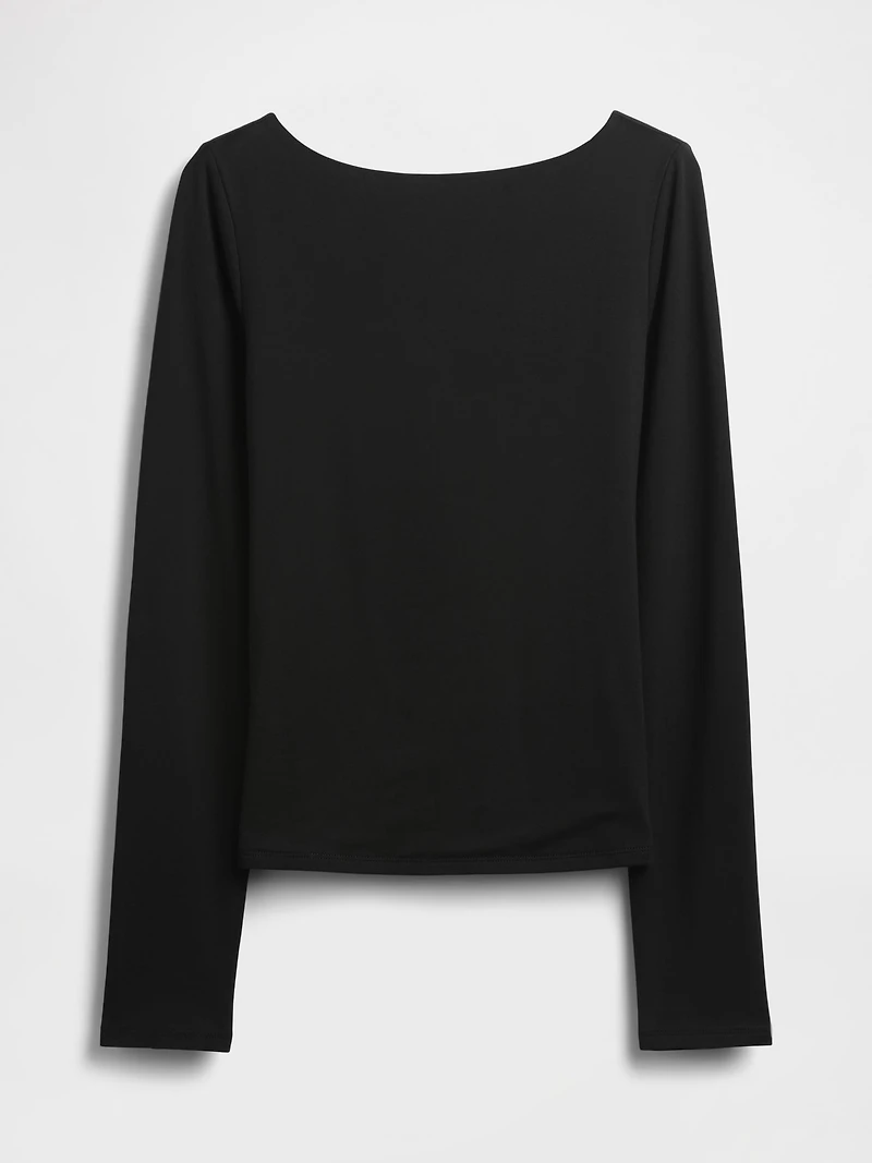 CloseKnit Jersey Boatneck Open-Back T-Shirt