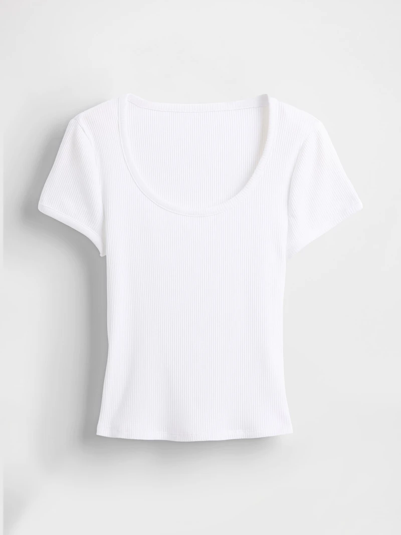 Modern Rib Scoop Crop T-Shirt