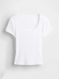 Modern Rib Scoop Crop T-Shirt
