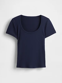 Modern Rib Scoop Crop T-Shirt
