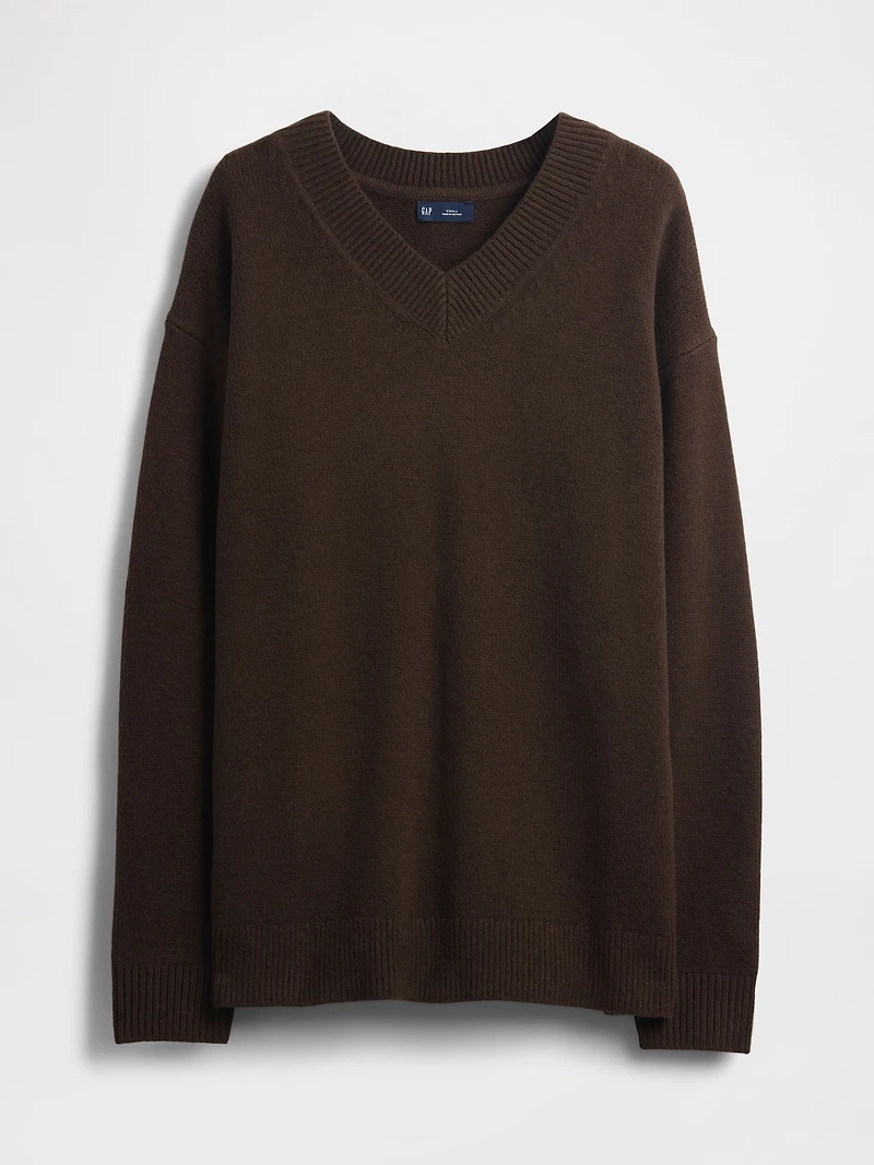 CashSoft Oversized V-Neck Sweater