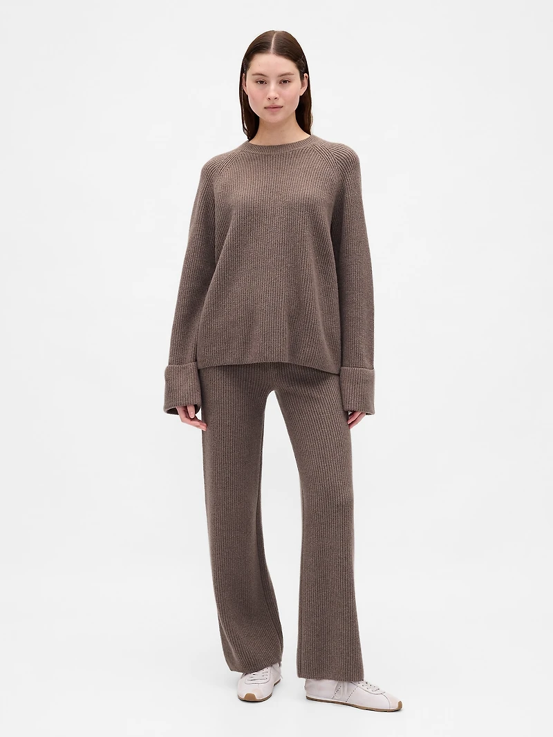 CashSoft Shaker-Stitch Boyfriend Sweater