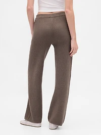CashSoft Shaker-Stitch Sweater Pants