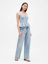 Denim Peplum Tank Top