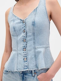 Denim Peplum Tank Top