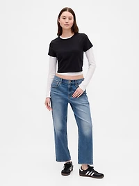Mid Rise Relaxed Crop Jeans