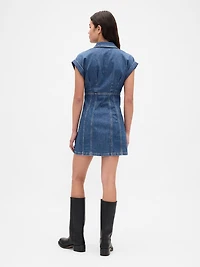 Denim Seamed Mini Dress