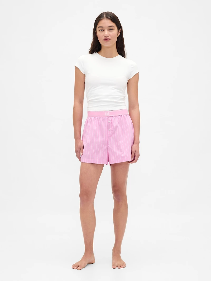 Poplin Logo PJ Boxer Shorts