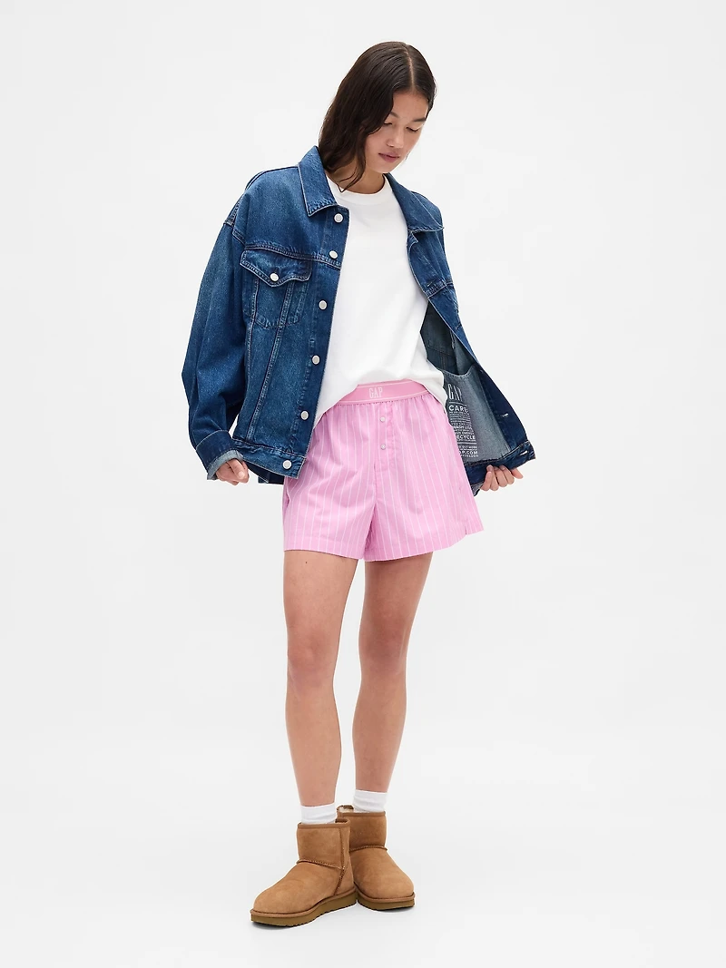 Poplin Logo PJ Boxer Shorts