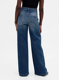 High Rise Stride V-Waist Wide-Leg Jeans