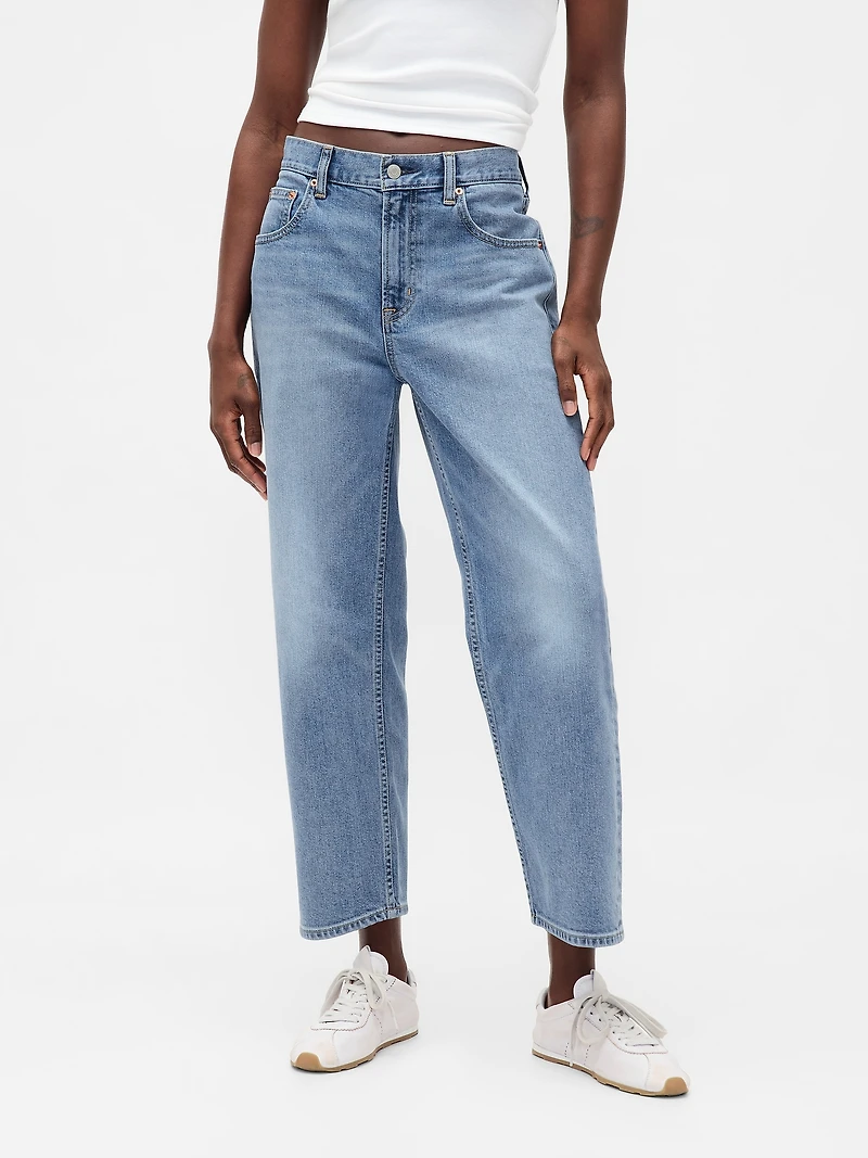 Mid Rise Relaxed Crop Jeans