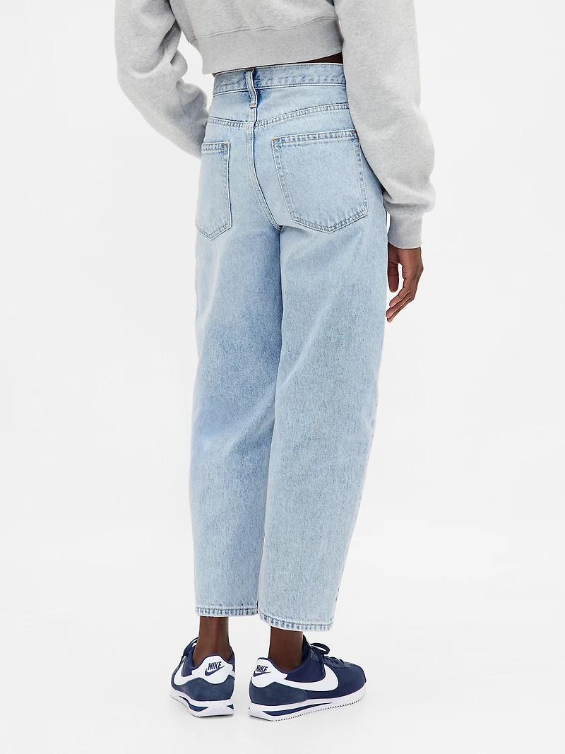 High Rise Crop Barrel Jeans