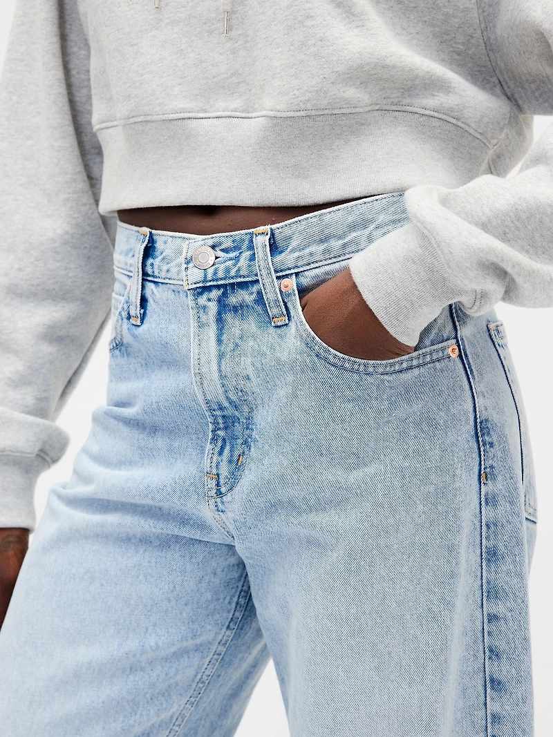 High Rise Crop Barrel Jeans