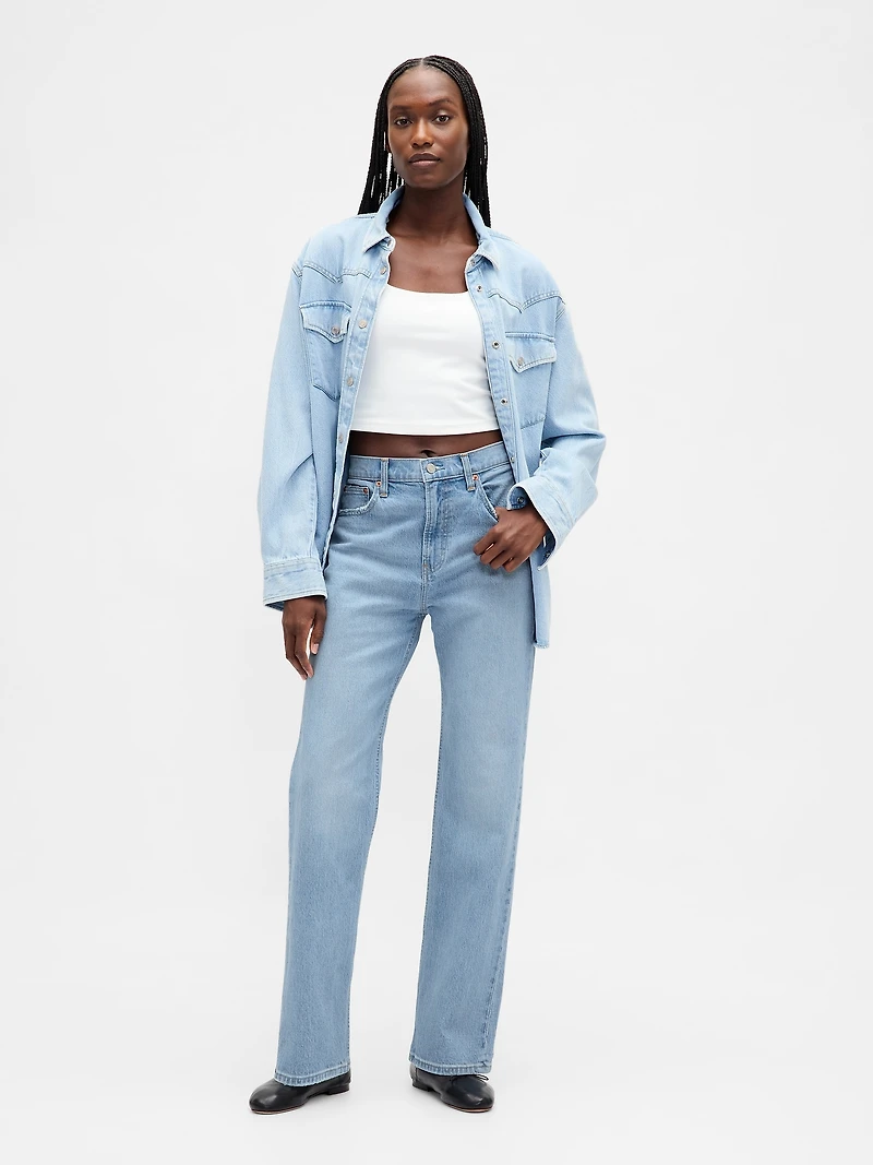 High Rise Relaxed Straight Jeans