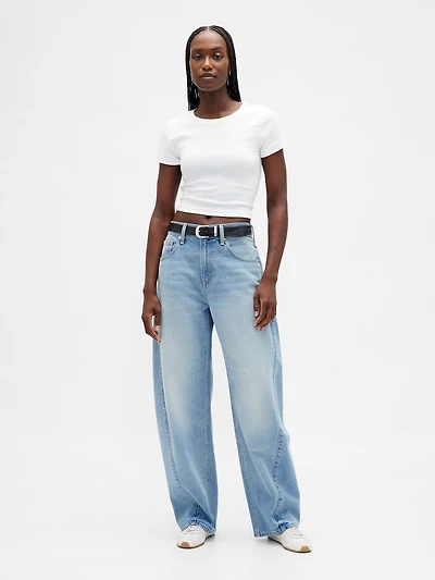 High Rise Baggy Barrel Jeans