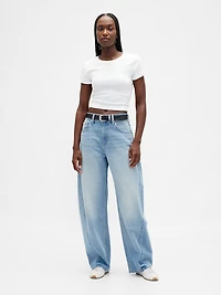 High Rise Baggy Barrel Jeans