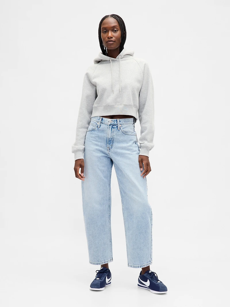 High Rise Crop Barrel Jeans