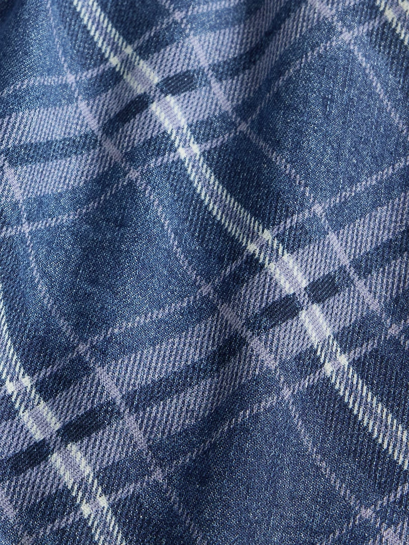 Denim Plaid Mini Skirt