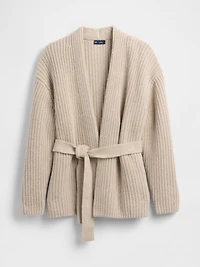 Cotton-Blend Wrap Cardigan Sweater
