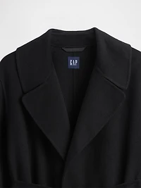 Wool-Blend Wrap Coat