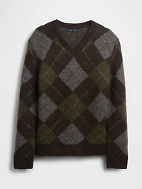 Brushed Argyle Sweater