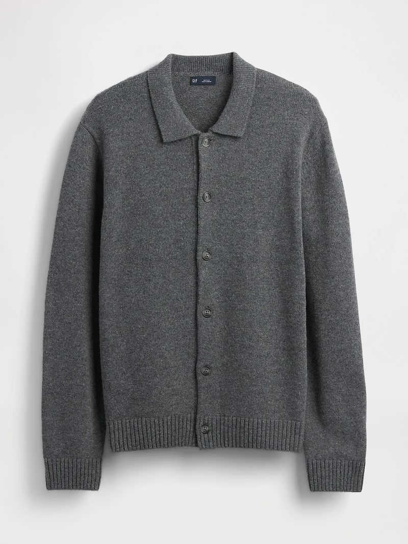 Merino Wool-Blend Cardigan Sweater