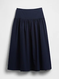 Poplin Drop-Waist Maxi Skirt