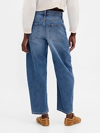 High Rise Crop Barrel Jeans