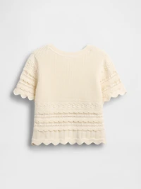 Baby & Toddler Scalloped Mixed-Stitch Sweater