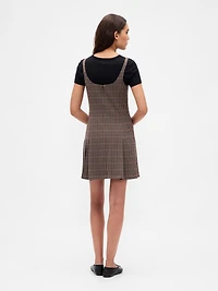 Square-Neck Pleated Mini Dress