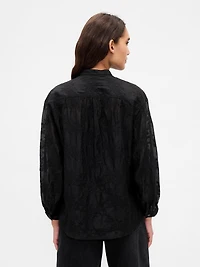 Sheer Voile Floral Shirt