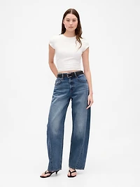 High Rise Baggy Barrel Jeans