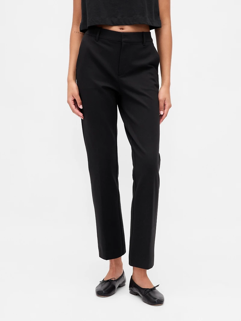 High Rise Ponte Slim Crop Pants