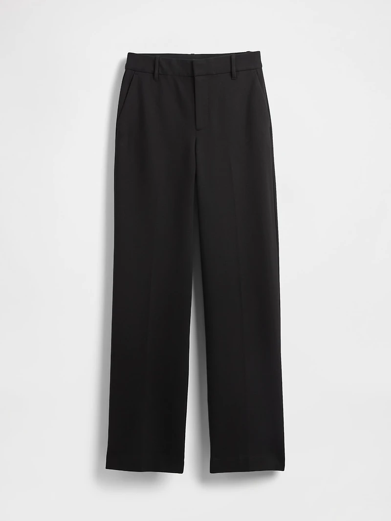 High Rise Double Knit Wide-Leg Pants
