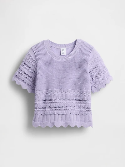 Baby & Toddler Scalloped Mixed-Stitch Sweater
