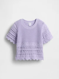Baby & Toddler Scalloped Mixed-Stitch Sweater