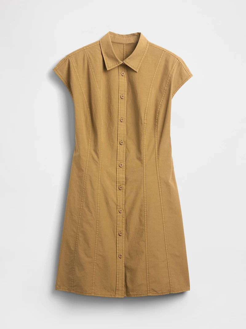 Poplin Seamed Shirtdress