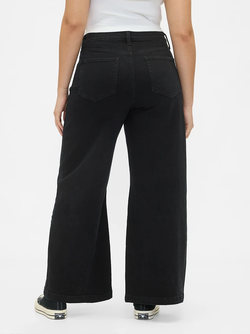 Sky High Rise Stride Wide-Leg Jeans